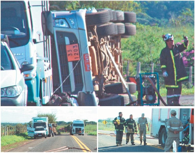 Carreta-tanque tomba e fecha rodovia por 22 horas