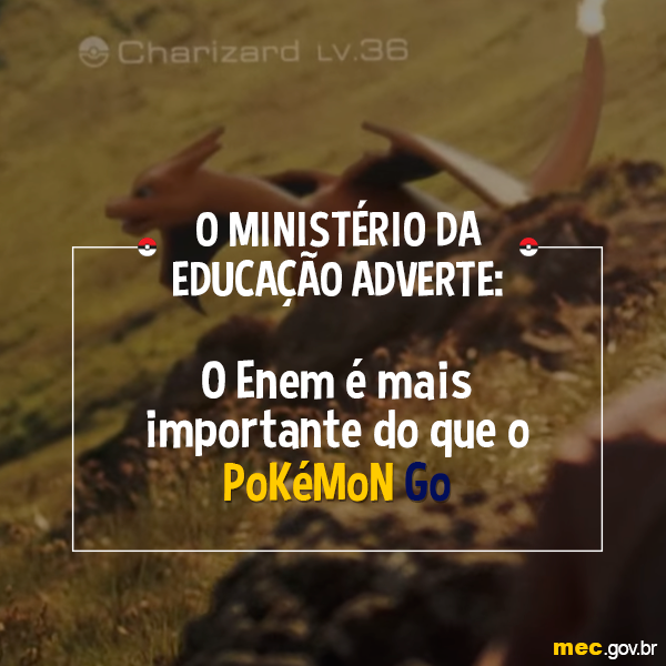 MEC faz alerta sobre Pokémon Go e Enem