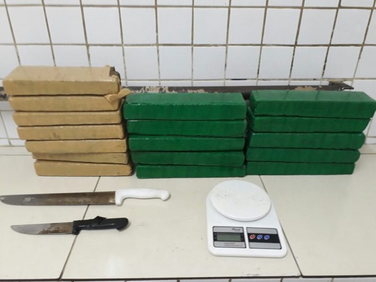Polícia apreende 17 tabletes de maconha após denúncia