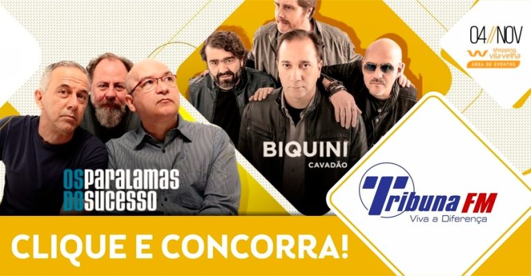 Rádio Tribuna sorteia ingressos para show de Biquini Cavadão e Os Paralamas do Sucesso