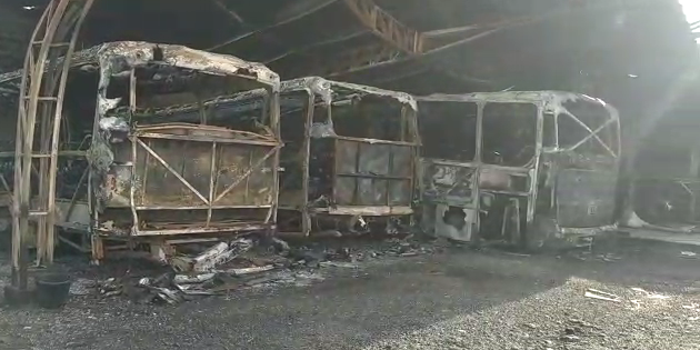 Incêndio em garagem de ônibus gera prejuízos de mais R$ 2 milhões