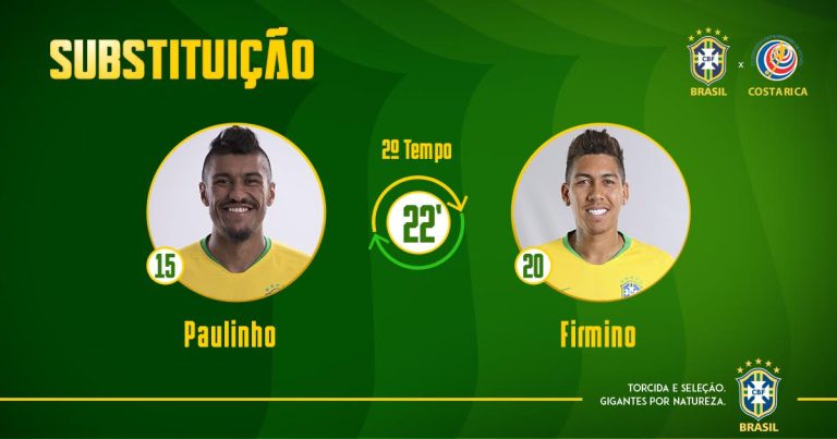 Firmino entra no lugar de Paulinho