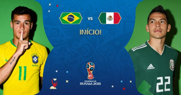 Brasil e México iniciam confronto pelas oitavas de final