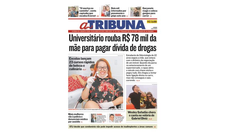 Confira os destaques do jornal A Tribuna desta quarta