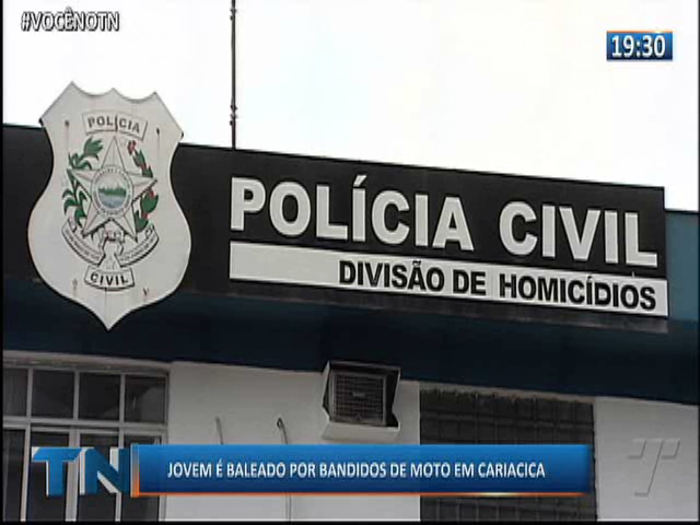 Jovem é baleado por bandidos de moto em Cariacica