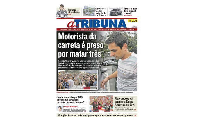 Clique aqui e confira os destaques do jornal A Tribuna desta quinta