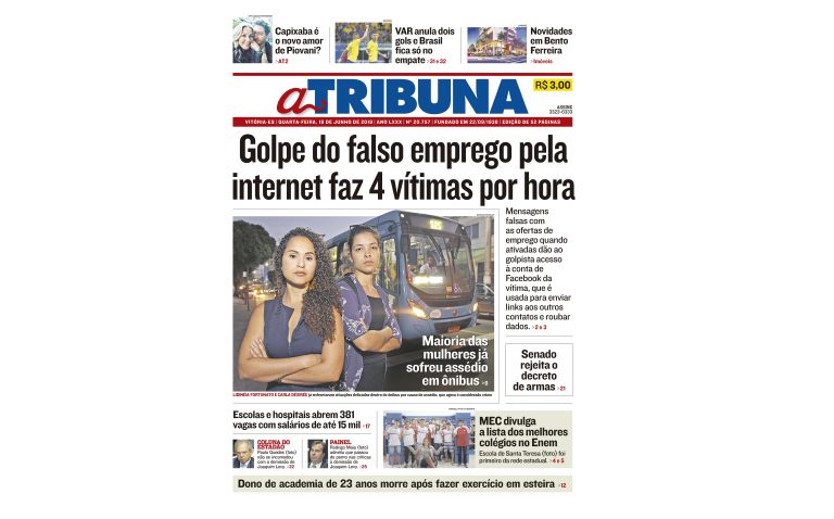 Clique aqui e confira os destaques do jornal A Tribuna desta quarta