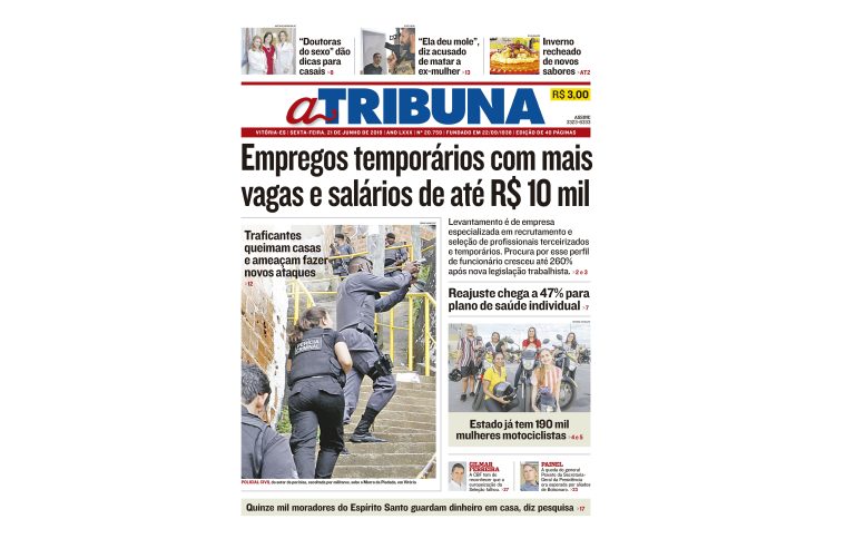 Clique aqui e confira os destaques do jornal A Tribuna desta sexta