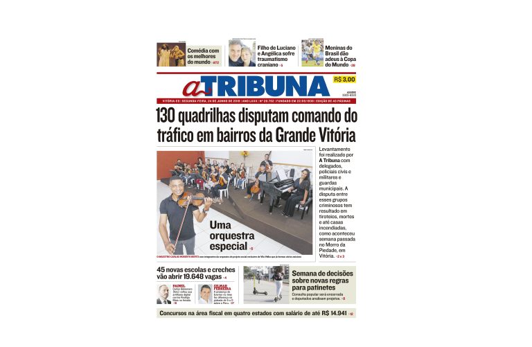 Clique aqui e confira os destaques do jornal A Tribuna desta segunda