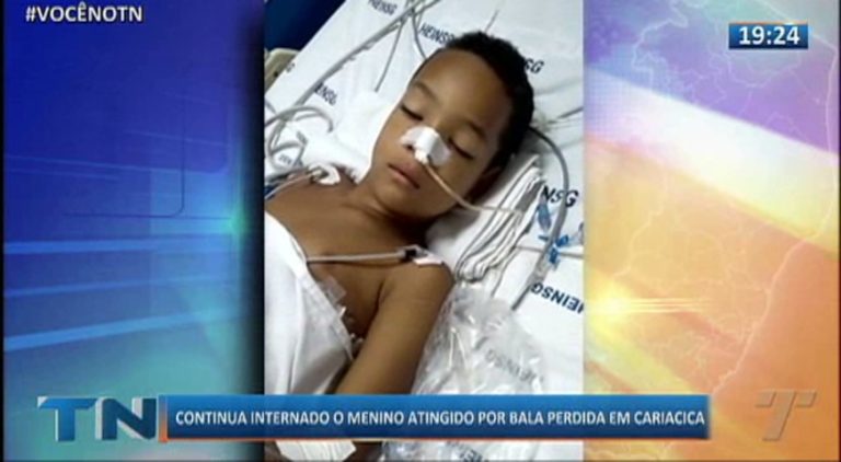 Continua internado o menino atingido por bala perdida em Cariacica