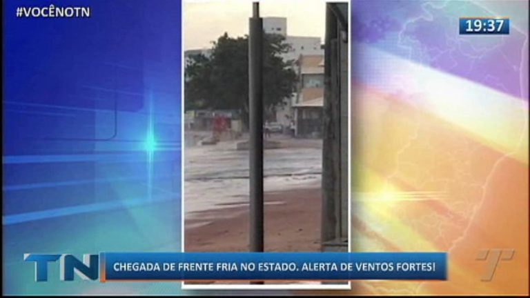 Chegada de frente fria no estado. Alerta de ventos fortes