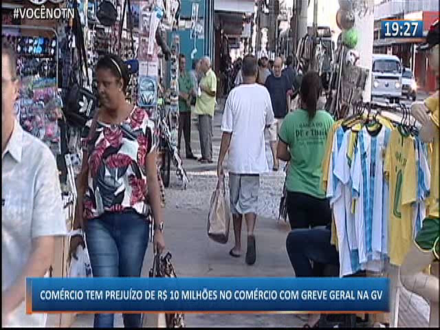 Comércio tem prejuízo de R$ 10 milhões no comércio com greve geral na Grande Vitória