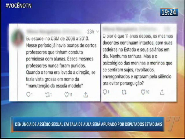Denúncia de assédio sexual em sala de aula será apurado por deputados estaduais
