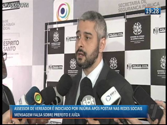 Assessor de vereador é indiciado após postar mensagem falsa sobre prefeito e juíza