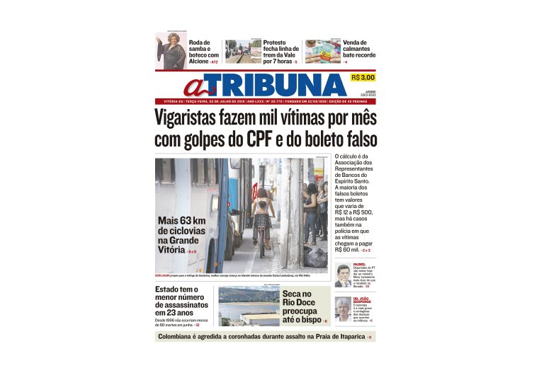 Clique aqui e confira os destaques do jornal A Tribuna desta terça