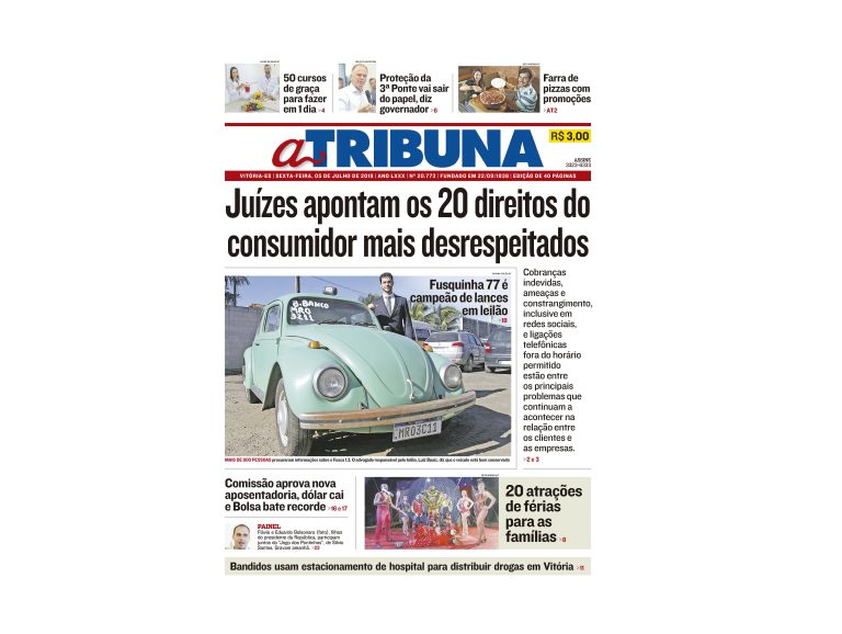 Clique aqui e confira os destaques do jornal A Tribuna desta sexta