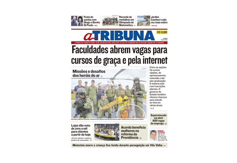 Clique aqui e confira os destaques do jornal A Tribuna desta quarta
