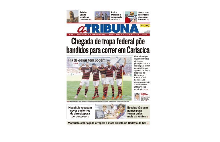 Clique aqui e confira os destaques do jornal A Tribuna desta segunda