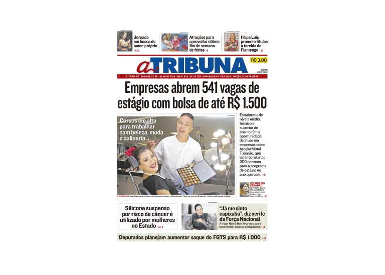 Clique aqui e confira os destaques do jornal A Tribuna deste sábado