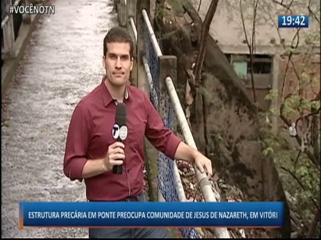 Estrutura precária em ponte preocupa comunidade de Jesus de Nazareth, em Vitória