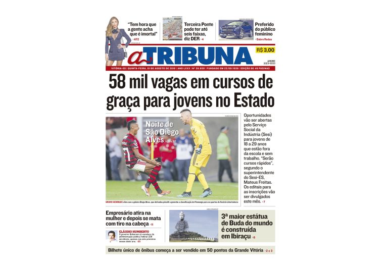 Clique aqui e confira os destaques do jornal A Tribuna desta quinta