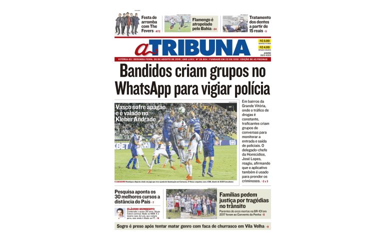 Clique aqui e confira os destaques do jornal A Tribuna desta segunda