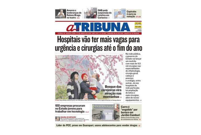 Clique aqui e confira os destaques do jornal A Tribuna desta quarta