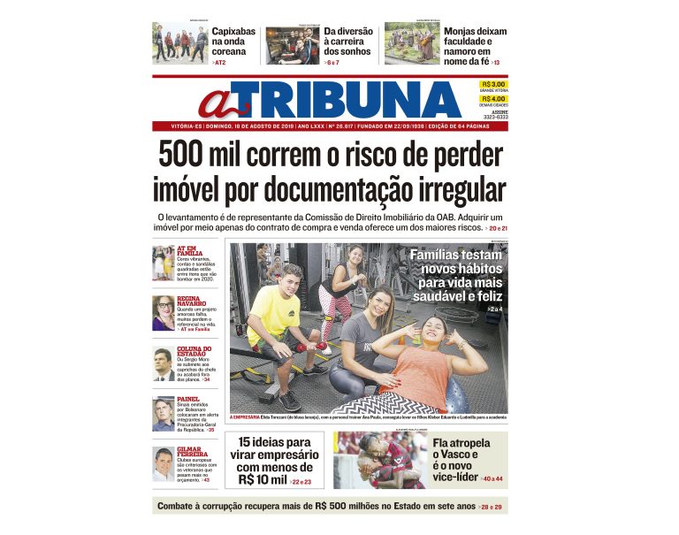 Clique aqui e confira os destaques do jornal A Tribuna deste domingo