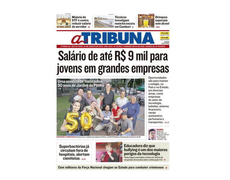 Clique aqui e confira os destaques do jornal A Tribuna desta sexta