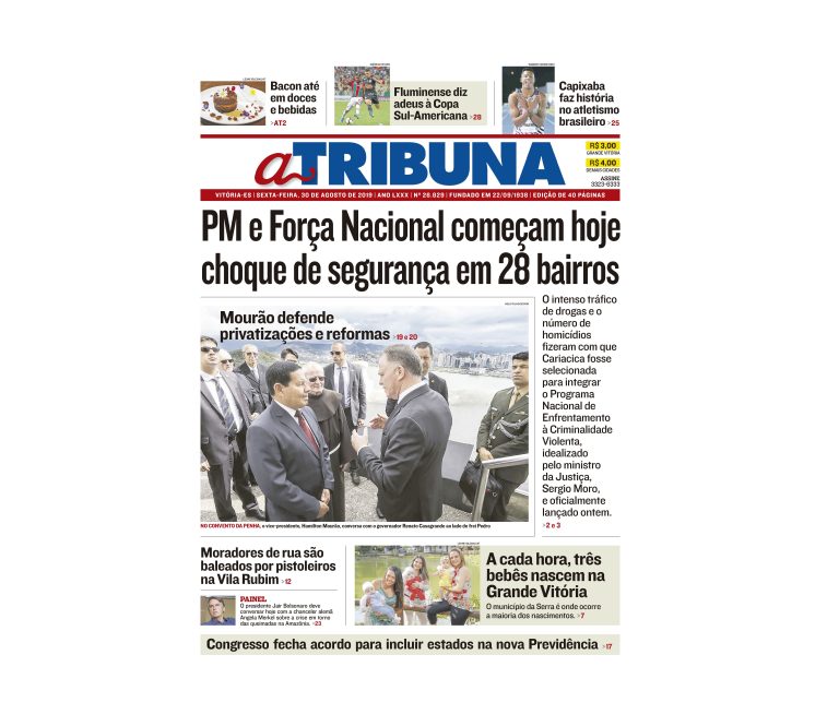 Clique aqui e confira os destaques do jornal A Tribuna desta sexta
