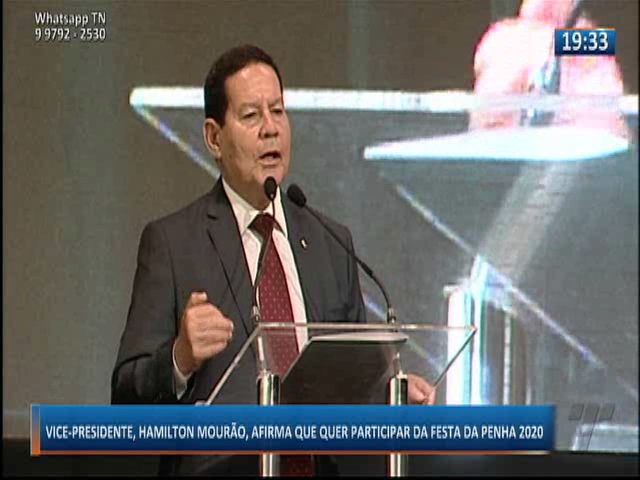 Vice-presidente Hamilton Mourão afirma que quer participar da Festa da Penha 2020