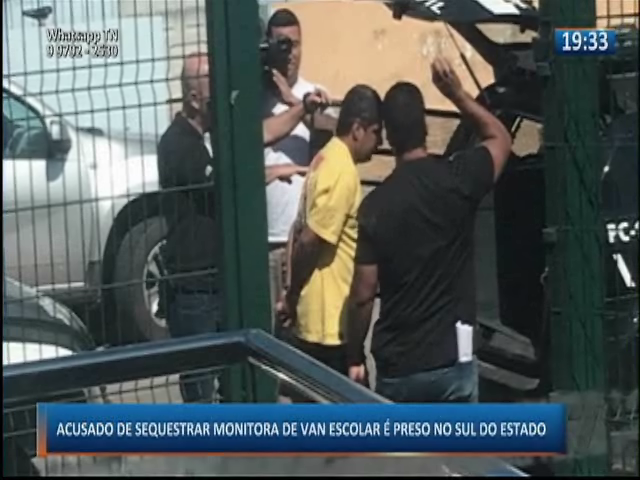 Acusado de sequestrar monitora de van escolar é preso no sul do estado