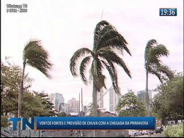 Ventos fortes e previsão de chuva com a chegada da primavera