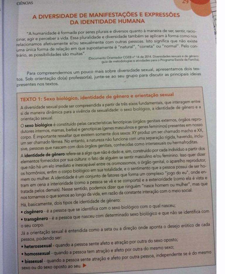 Governo manda recolher material que cita identidade de gênero em São Paulo