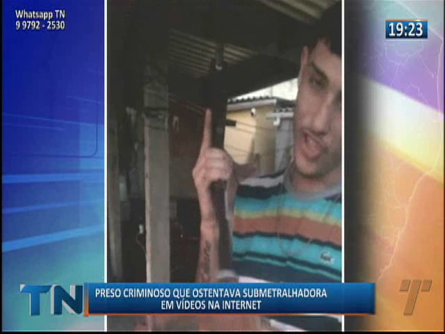 É preso criminoso que ostentava submetralhadora em vídeos na internet