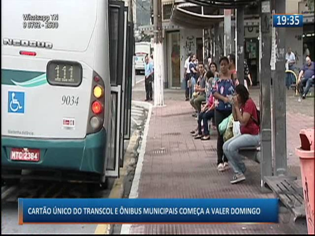 Cartão único do Transcol e dos ônibus municipais começa a valer a partir de domingo