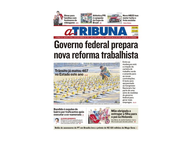 Clique aqui e confira os destaques do jornal A Tribuna desta quinta
