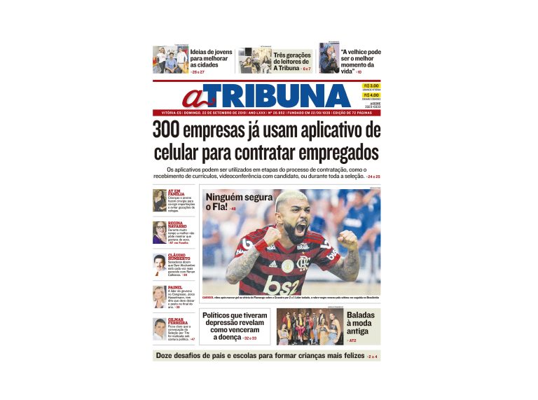 Clique aqui e confira os destaques do jornal A Tribuna deste domingo