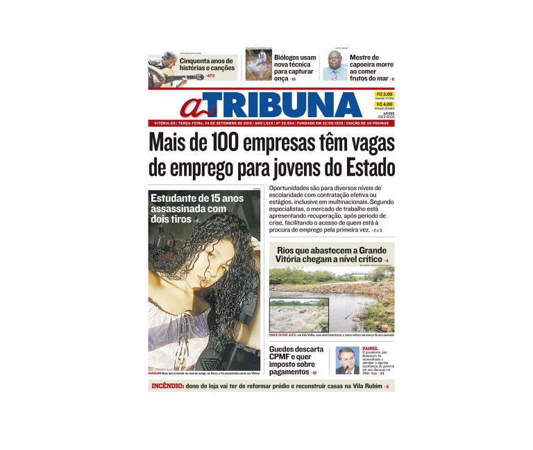 Clique aqui e confira os destaques do jornal A Tribuna desta terça