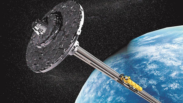 Como funcionaria um elevador até o espaço