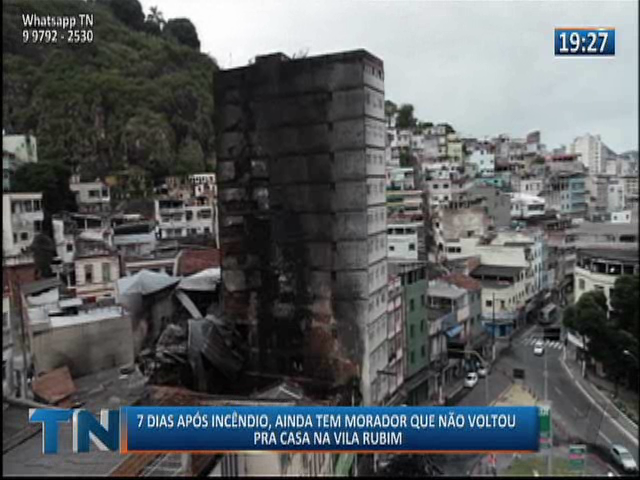 Sete dias após incêndio, ainda tem morador que não voltou para casa na Vila Rubim