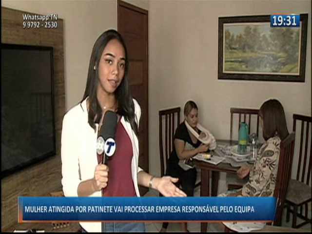 Mulher atingida por patinete vai processar empresa responsável pelo equipamento