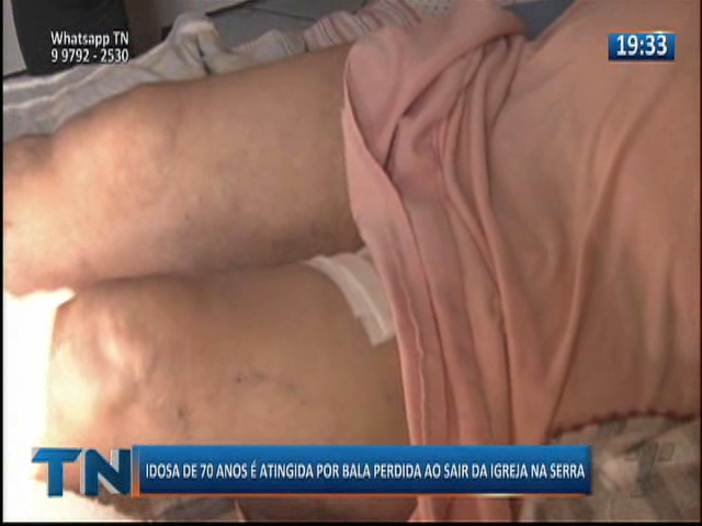 Idosa de 70 anos é atingida por bala perdida ao sair de igreja na Serra