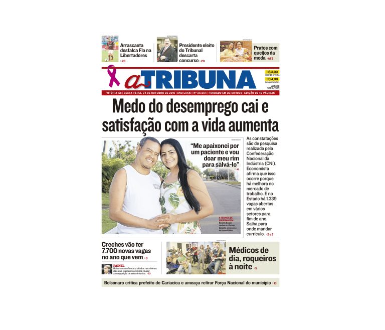 Clique aqui e confira os destaques do jornal A Tribuna desta sexta