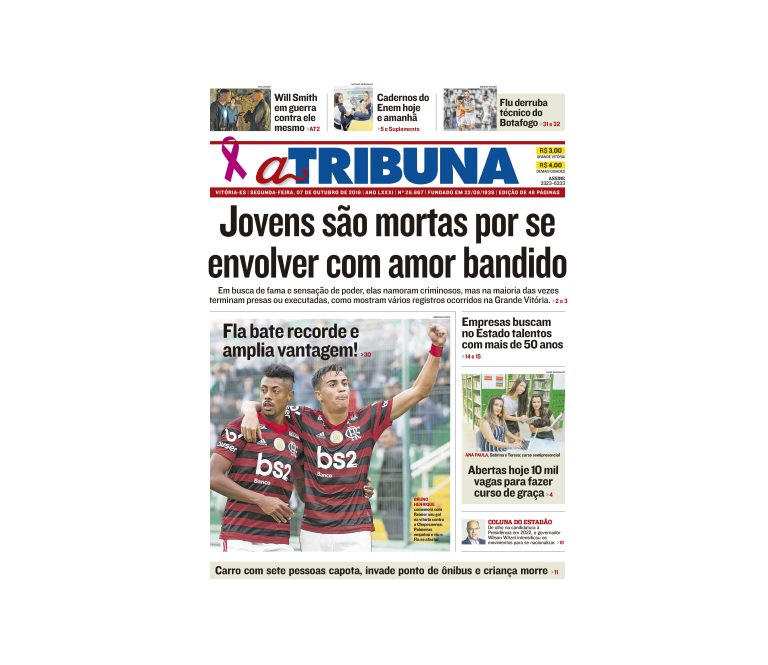 Clique aqui e confira os destaques do jornal A Tribuna desta segunda