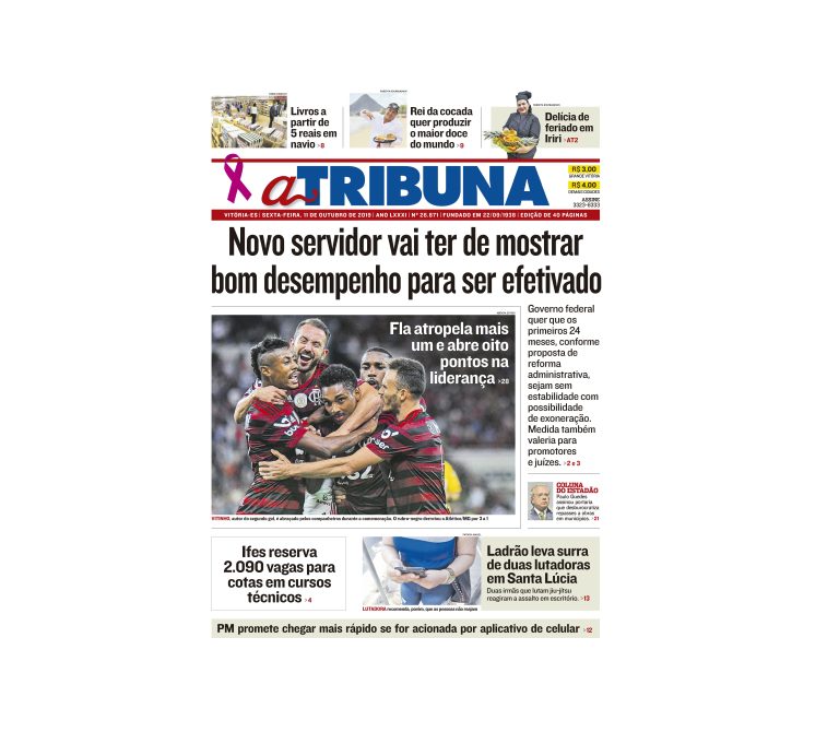Clique aqui e confira os destaques do jornal A Tribuna desta sexta