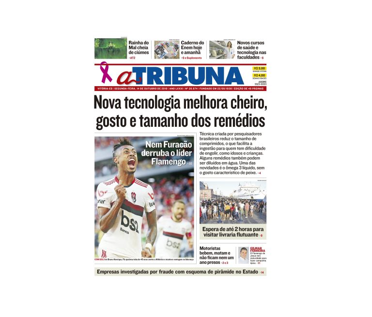 Clique aqui e confira os destaques do jornal A Tribuna desta segunda