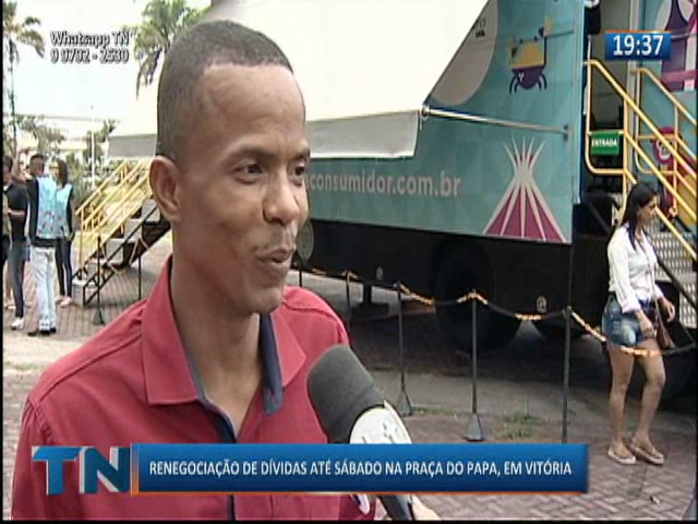 Renegociação de dívidas até sábado na Praça do Papa, em Vitória