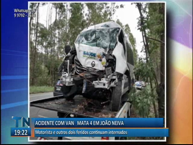 Acidente com van mata quatro pessoas em João Neiva