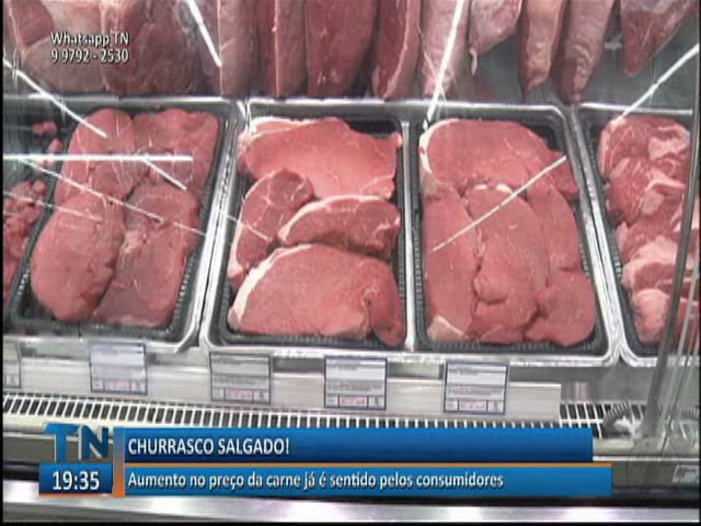 Churrasco salgado! Aumento no preço da carne já é sentido pelos consumidores